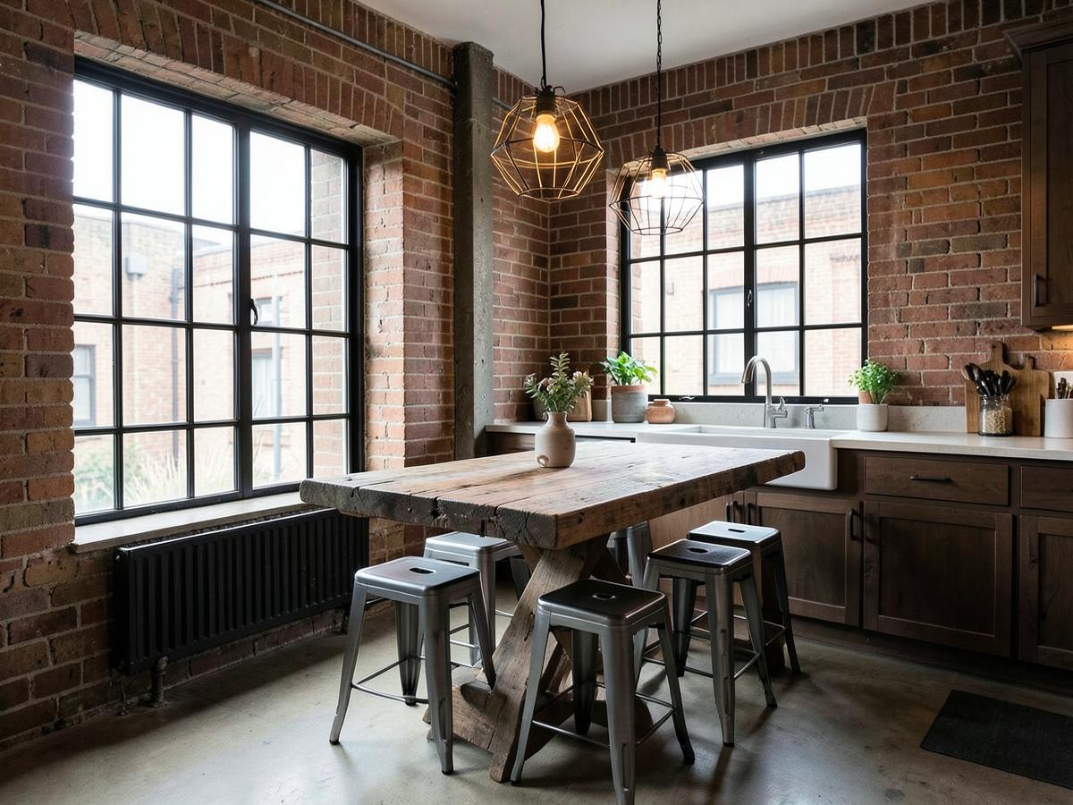 Industrial loft dining nook
