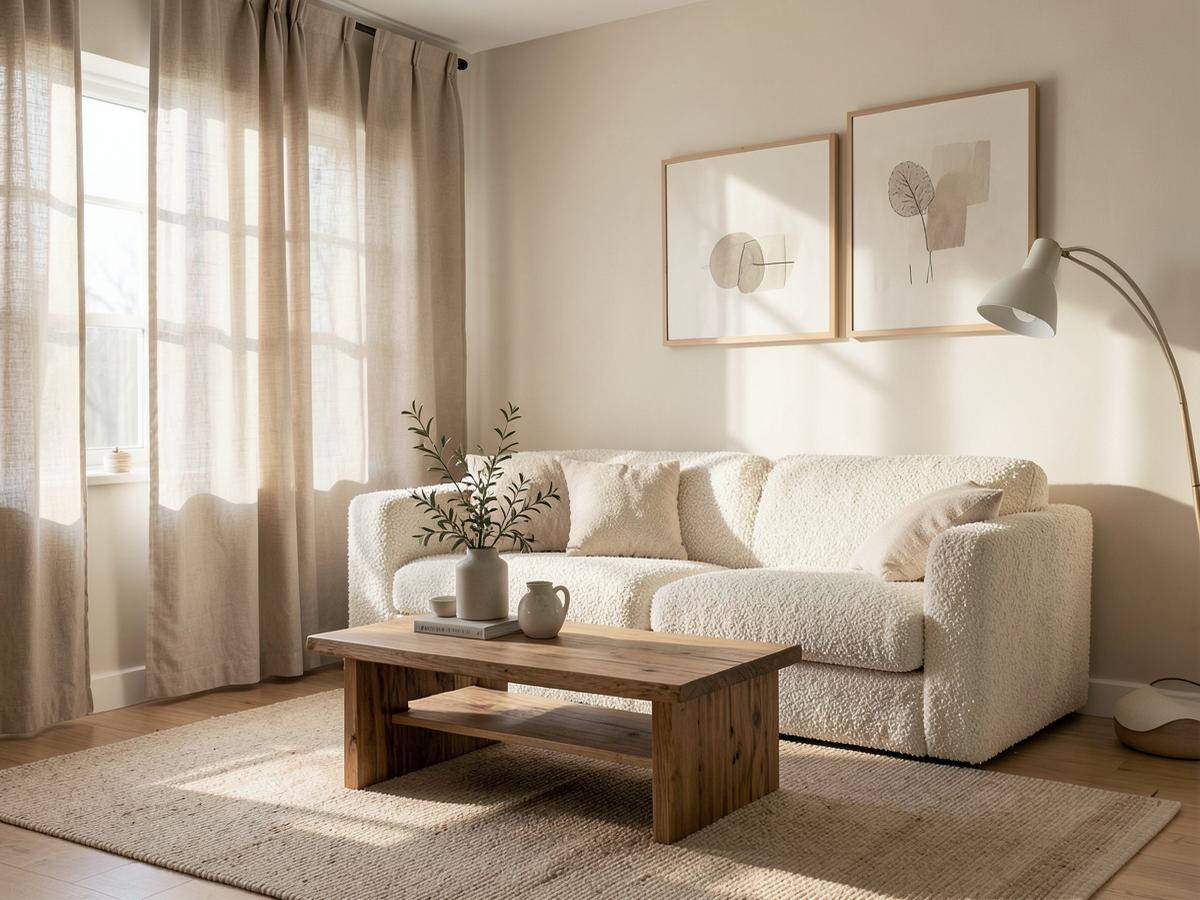 Warm minimal living room