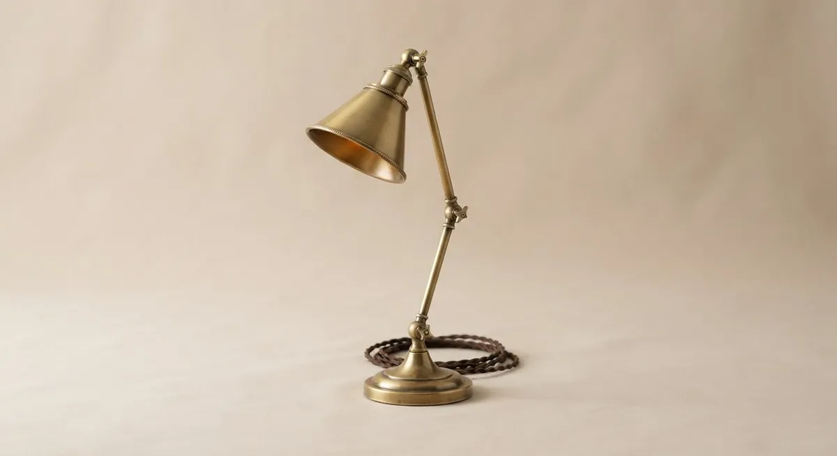 Antique brass library lamp