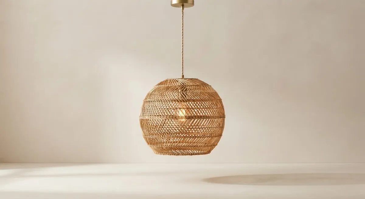 Artisan rattan globe pendant