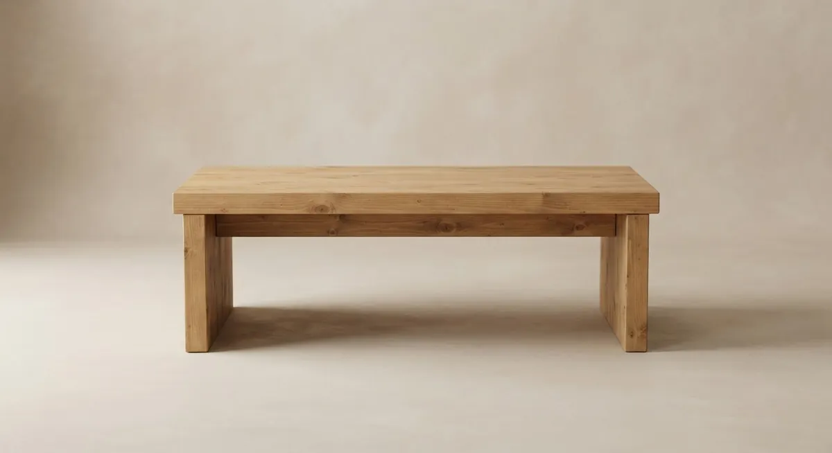 Solid pine plinth coffee table