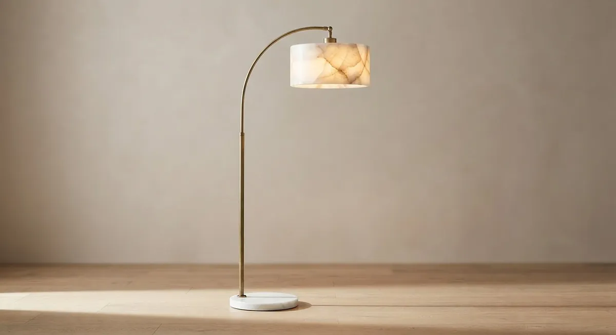 Alabaster arc floor lamp