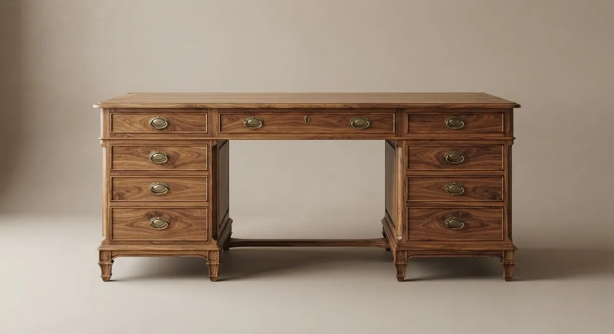 Vintage walnut partners desk