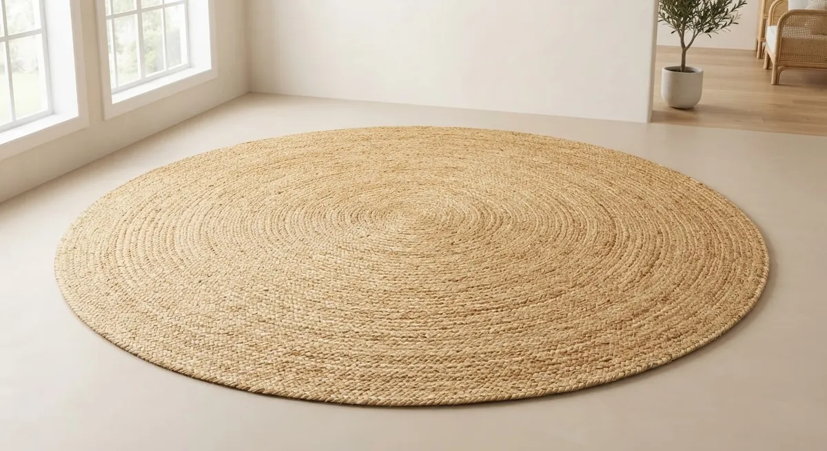 Braided jute round rug 8ft