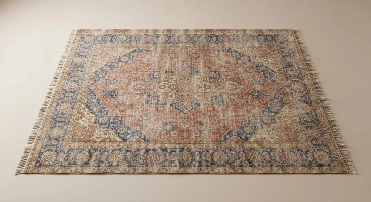 Antique faded Persian rug