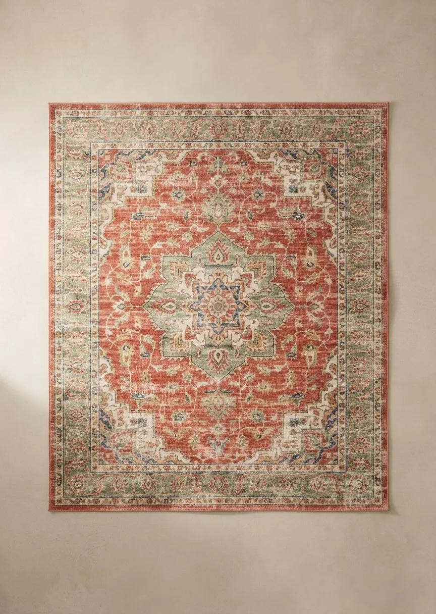 Washable Persian print rug 5x7
