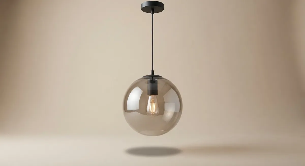 Smoked glass globe pendant